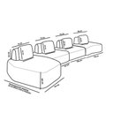 Ver imagem 3 de Sofá 4 Lugares Orgânico com Chaise e 3 Módulos Berlim bouclê Caramelo-cinza Claro K01 - D'Rossi