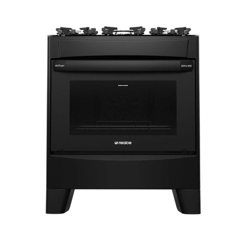 Fogão de Piso 5 Bocas Alpro 450 Preto 127V com Forno Elétrico Airfryer - Realce
