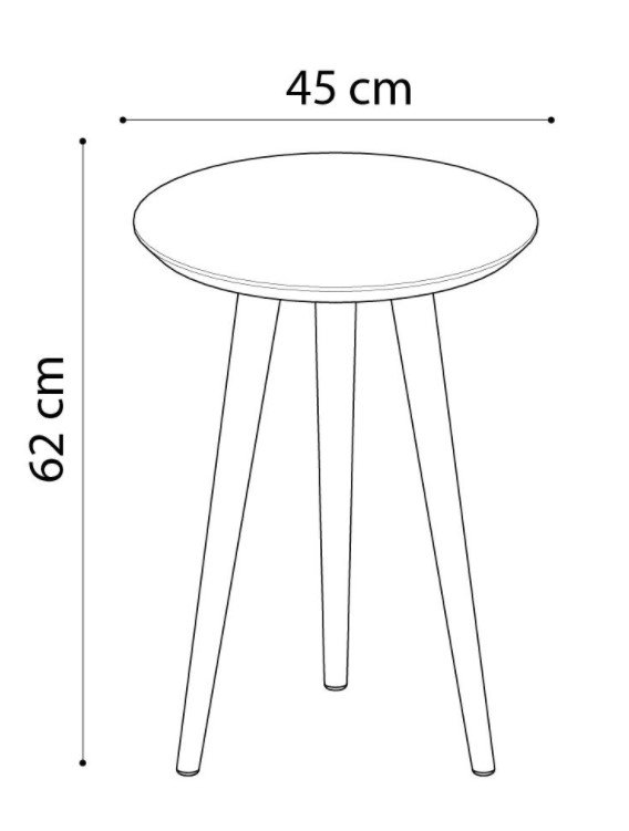 Mesinha Redonda Apoio Retro Pés de Madeira: Off/Freijó - 3