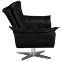 Ver imagem 3 de Poltrona Decorativa Base Giratória Cromada Charger Pu Preto