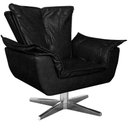 Ver imagem 1 de Poltrona Decorativa Base Giratória Cromada Charger Pu Preto