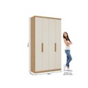 Ver imagem 3 de Guarda-Roupa 4 Portas 2 Gavetas 120cm x 220cm Milan Off White/Capuccino