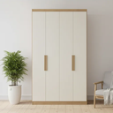 Ver imagem 1 de Guarda-Roupa 4 Portas 2 Gavetas 120cm x 220cm Milan Off White/Capuccino