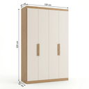 Ver imagem 3 de Guarda-Roupa Solteiro 4 Portas e 2 Gavetas 220 x 120cm Milan Yescasa Capuccino/Off White