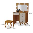 Ver imagem 2 de Penteadeira Camarim com Espelho e Led + Banqueta Luna Freijó Maní Luapa