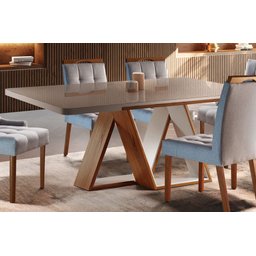 Mesa de Jantar Moderna - Sophia-1,80 x 1,0 metros - Requinte Salas - 2 Mesa de Jantar Moderna - Sophia-1,80 x 1,0 metros - Requinte Salas - 2