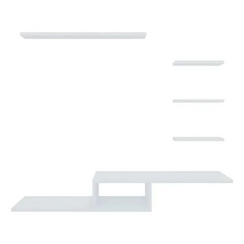 Rack Suspenso Nicho Prateleira para Tv Sala Quarto:branco/com Prateleiras