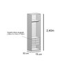 Guarda-roupa Modular 2 Portas com Gavetas 70cm Altezza - 4