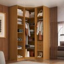 Ver imagem 3 de Guarda Roupa de Canto Obliquo Espelho 3 Portas Mdf Altezza Trend Belmax:freijó