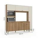 Ver imagem 3 de Cozinha Compacta 3 Peças com Paneleiro Torre Quente e Balcão sem Tampo Moderna Yescasa Capuccino/Off White