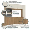 Ver imagem 5 de Cozinha Compacta 3 Peças com Paneleiro Torre Quente e Balcão sem Tampo Moderna Yescasa Capuccino/Off White