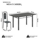 Ver imagem 3 de Conjunto de Mesa Tubular 140cm x 75cm Tampo Ardósia Indiano com 6 Cadeiras Lara Prata/Preto