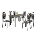 Ver imagem 2 de Conjunto de Mesa Tubular 140cm x 75cm Tampo Ardósia Indiano com 6 Cadeiras Lara Prata/Preto