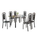 Ver imagem 2 de Conjunto de Mesa Tubular 140cm X 75cm Tampo Vidro Incolor com 6 Cadeiras Lara