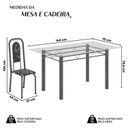 Ver imagem 3 de Conjunto de Mesa Tubular 140cm X 75cm Tampo Vidro Incolor com 6 Cadeiras Lara