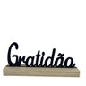 Enfeite palavra gratidão na cor preta de Mdf decorativa - 1