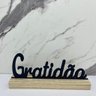 Enfeite palavra gratidão na cor preta de Mdf decorativa - 3