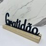 Enfeite palavra gratidão na cor preta de Mdf decorativa - 2
