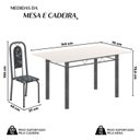 Ver imagem 3 de Conjunto de Mesa Tubular 140cm x 75cm Tampo Vidro Incolor com 6 Cadeiras Lara Prata/Preto
