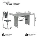 Ver imagem 4 de Conjunto de Mesa Tubular 120cm x 75cm Tampo Granito Topázio com 4 Cadeiras Lara Prata/Preto