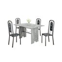 Ver imagem 2 de Conjunto de Mesa Tubular 120cm X 75cm Tampo Granito Topázio com 4 Cadeiras Lara