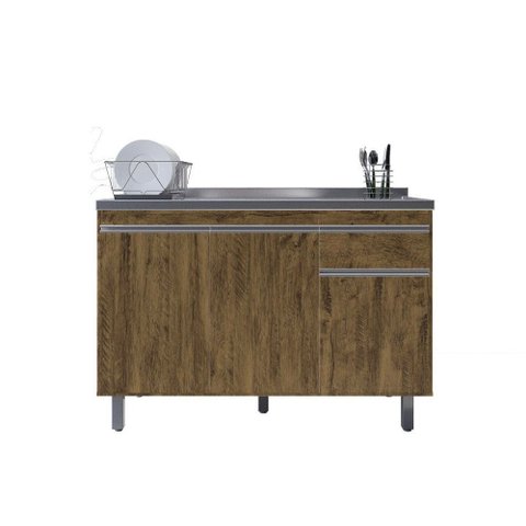 Balcão Gabinete de Pia sem Tampo 120cm 3 Portas Pop - Nathan Móveis