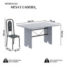 Ver imagem 3 de Conjunto de Mesa Tubular 120cm x 75cm Tampo Granito Ocre com 4 Cadeiras Lara Prata/Preto