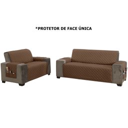 Kit Capa Protetor de Sofá 2 e 3 Lugares King Classic Face Única Assento 1,20m e 1,80m Decorativo:Mar - 4