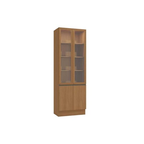 Cristaleira de Cozinha Maxxi G756 C/ 4 Portas (2 C/ Vidro) 80cm Canela - Kappesberg