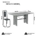 Ver imagem 3 de Conjunto de Mesa Tubular 140cm x 75cm Tampo Granito Topázio com 6 Cadeiras Lara Prata/Preto