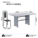 Ver imagem 3 de Conjunto de Mesa Tubular 140cm x 75cm Tampo Granito Ocre com 6 Cadeiras Lara Prata/Preto