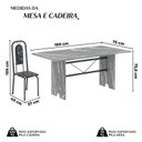 Ver imagem 3 de Conjunto de Mesa Tubular 180cm x 75cm Tampo Granito Topázio com 8 Cadeiras Lara Prata/Preto