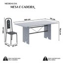 Ver imagem 3 de Conjunto de Mesa Tubular 180cm x 75cm Tampo Granito Ocre com 8 Cadeiras Lara Prata/Preto