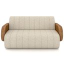 Ver imagem 3 de Sofá 3 Lugares Sala Living Orgânico 188cm Fávara K01 Couríssimo Whisky Linho Champanhe - Lyam