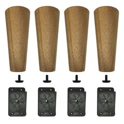 Kit 4 Pés De 20 Cm Cônico Retrô Para Móveis Pé Palito - 1