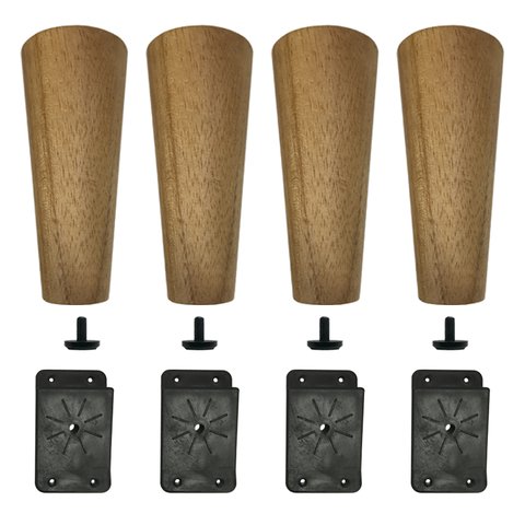 Kit 4 Pés De 20 Cm Cônico Retrô Para Móveis Pé Palito