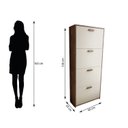 Ver imagem 3 de Sapateira Basculante 4 Gavetas Lunna Marrom/Canela/Off White