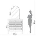 Ver imagem 5 de Cômoda Retrô 3 Gavetas com Espelho Porta Telada 100% MDF Marrom/Freijo Madeirado