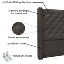 Ver imagem 5 de Kit Cabeceira e Calçadeira Recamier King 1,95m Vicenza Suede Cinza - Pallazio
