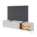 Ver imagem 4 de Rack para TV até 75 Polegadas com MDF 216,8cm 2 Portas de Correr Metal A e Led Amalfi Branco Off White/Freijó