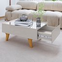 Ver imagem 3 de Mesa de Centro Sena 1 Gaveta com Espelho Off White - Móveis Bechara