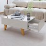 Mesa de Centro Sena 1 Gaveta com Espelho Off White - Móveis Bechara - 3