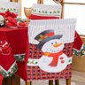 Kit de Capas de Cadeira Jantar Estampadas Natalina Ajustável C/ Elástico 06 Pçs - Boneco de Neve - 4