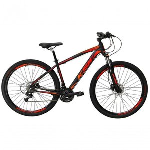 Bicicleta Aro 29 Ksw 27v Alivio, Freio Hidraulico e K7 11-36 - Preto-laranja e Vermelho - 15"