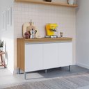 Ver imagem 2 de Balcão de Pia para Cozinha 120 Cm 3 Portas Kadu Amêndoa/branco
