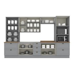 Cozinha Projetada Americana Henn 3.43m com Tampo - 11