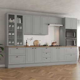 Cozinha Projetada Americana Henn 3.43m com Tampo - 10