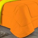 Ver imagem 2 de Edredom Solteiro Nobre 1 Peça Dupla Face 1,60m X 2,40m Malha 100% Algodão - Laranja / Amarelo