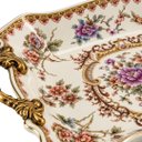 Ver imagem 4 de Centro de Mesa em Porcelana Florido Off White e Dourado a:8,5 X L38 X P:24,5cm