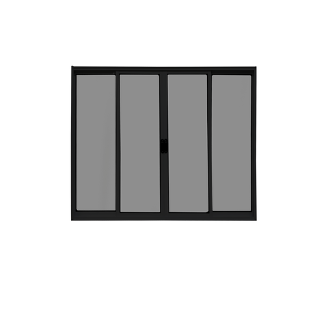 Vitrô 4 Folhas de Correr Aluminio Preto 1,00x1,50 Linha 18 Modular